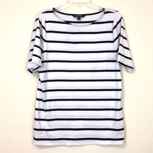 Ralph Lauren Nautical Striped 1/3 Sleeved Tee